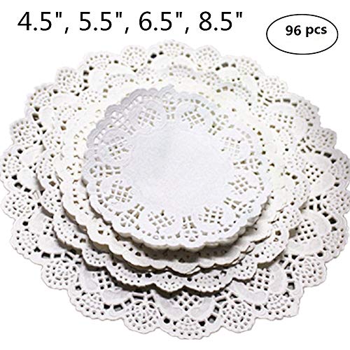 Product Cover Yunko 96 Pcs White Round Lace Paper Doilies for Party Decor 4.5