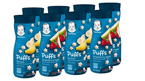 Product Cover Gerber Puffs Cereal Snack, Banana & Strawberry Apple, 8 Count