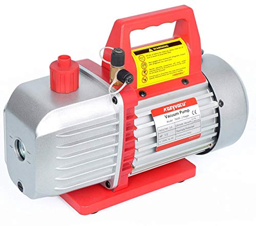 Product Cover Kozyvacu 5CFM 2-Stage Rotary Vane Vacuum Pump (5.0CFM, 40Micron, 1/2HP) for HVAC/Auto AC Refrigerant Recharging, Degassing Wine or epoxy, Milking Cow or Lamb, Medical, Food Processing etc.