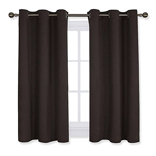 Product Cover NICETOWN Blackout Curtain Panels for Bedroom - Thermal Insulated Energy Saving Blackout Drapes (42 Inch by 45 Inch, Toffee Brown, Set of 2)