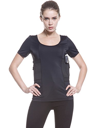 Product Cover Graystone Holster Shirt Scoop Neck Concealed Carry Clothing for Women - Deep Concealment Compression CCW Clothes (Black, XX-Large)
