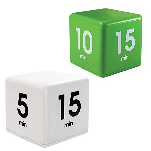 Product Cover Datexx The Miracle TimeCube Timer Learning Combo for Teachers, Parents, Homeschoolers and Kids - White DF-33, Green DF-37