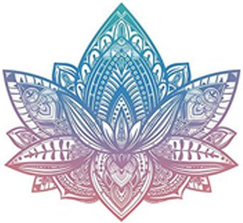Product Cover Divine Designs Beautiful Tribal Henna Pattern Lotus Flower - Pink Blue Ombre Vinyl Decal Sticker (4