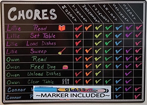 Product Cover Chore Charts for Kids Multi Use Magnetic Dry Erase Board Responsibility Behavior Chart Menu Planner to Do Calendar 12