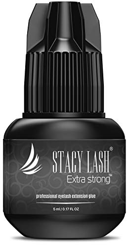 Product Cover EXTRA STRONG Eyelash Extension Glue Stacy Lash 5 ml/Maximum Bonding Power/Professional Black Adhesive/Drying time - 1-2 Seconds/Retention - 7 weeks