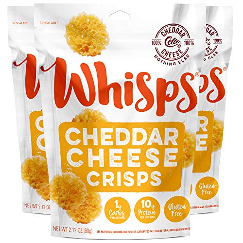 Product Cover Whisps Cheddar Cheese Crisps | Keto Snack, Gluten Free, Sugar Free, Low Carb, High Protein | 2.12oz (3 Pack)