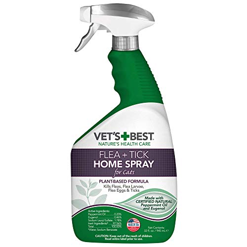 Product Cover Vet's Best Flea & Tick Home Spray for Cats | Flea Treatment for Cats & Home | Flea Killer with Certified Natural Oils | 32 oz