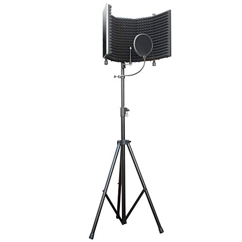 Product Cover AxcessAbles SF-101KIT Recording Studio Microphone Isolation Shield w/Stand (Black)