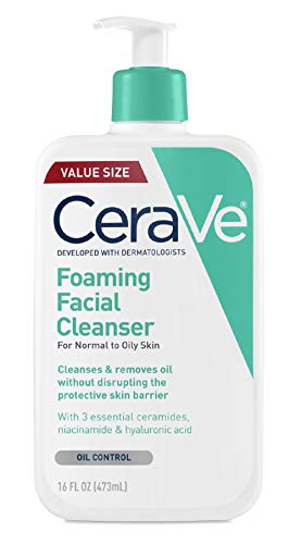 Product Cover CeraVe Foaming Facial Cleanser | 16 Fl Oz | Daily Face Wash for Oily Skin | Fragrance Free