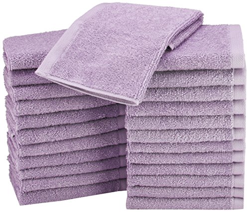 Product Cover AmazonBasics Washcloth Face Towels, Pack of 24, Lavender