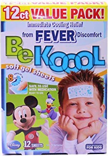 Product Cover Be Koool Fever Soft Gel Sheets For Kids, Immediate Cooling Relief from Fever Discomfort, 12 Sheets
