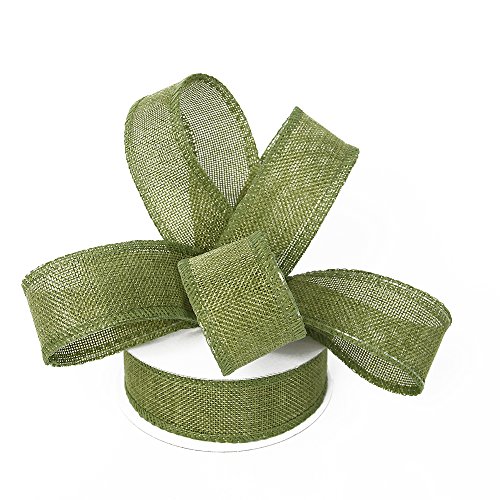 Product Cover Burlap Ribbon Perfect for Wedding Home Decoration Gift Wrap Bows Made Handmade Art Crafts 1-1/2 Inch X 10 Yard Spool (Green)
