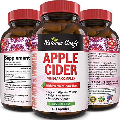 Product Cover Apple Cider Vinegar Pills for - Extra Strength Burning Supplement - Pure Cleanse & - Natural Apple Cider Vinegar Capsules for Men & Women - By Bio Sense