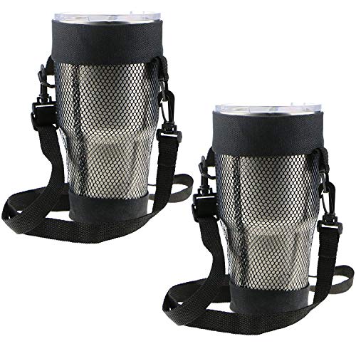 Product Cover EEEKit 2 Packs Carry Bag for 30 OZ Tumbler, Yeti, Ozark Trail, RTIC, SIC, Member's Mark 30 ounce Tumbler, Cup Carrier Pouch, Adjustable Detachable Strap, Shoulder Sling