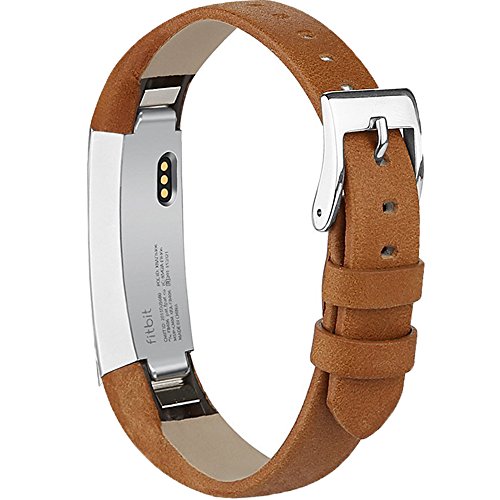 Product Cover AK Bands Compatible with Fitbit Alta HR Bands, Genuine Leather Adjustable Comfortable Wristbands for Fitbit Alta HR/Fitbit Alta
