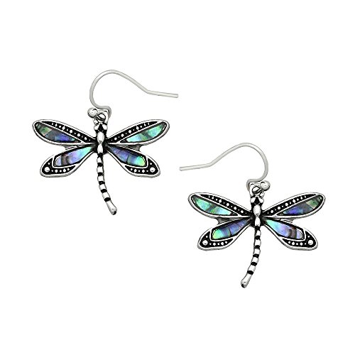 Product Cover Liavy's Dragonfly Fashionable Earrings - Fish Hook - Abalone Paua Shell - Unique Gift and Souvenir