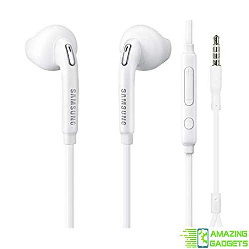Product Cover Galaxy J7 Compatible Headset 3.5mm Hands-Free Earphones Mic Dual Earbuds Headphones Earpieces in-Ear Stereo Wired White