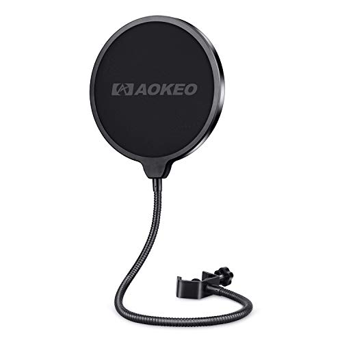 Product Cover Aokeo Clamp On Studio Microphone Mic Round Shape Wind Pop Filter Mask Shield