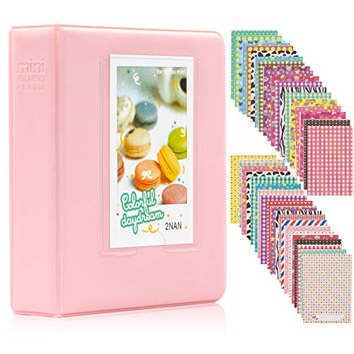 Product Cover Ablus 64 Pockets Mini Photo Album for Fujifilm Instax Mini 7s 8 8+ 9 25 26 50s 70 90 Instant Camera & Name Card (64 Pockets, Pink)