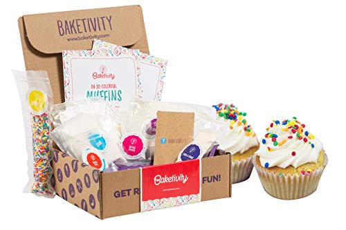 Product Cover BAKETIVITY Kids Baking DIY Activity Kit - Bake Delicious Funfetti Muffins With Pre-Measured Ingredients - Best Gift Idea For Boys And Girls Ages 6-12