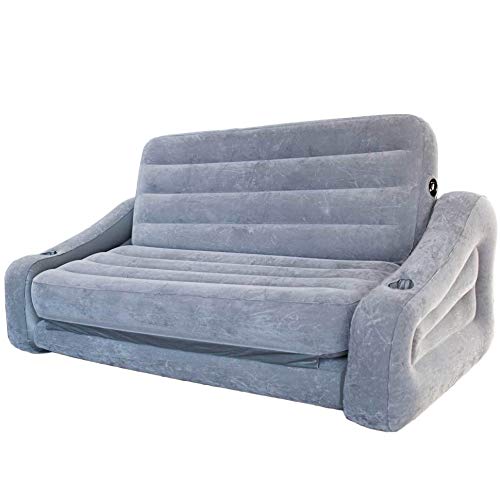 Product Cover Intex Inflatable 2-In-1 Pull-Out Sofa and Queen Air Mattress Futon, Gray