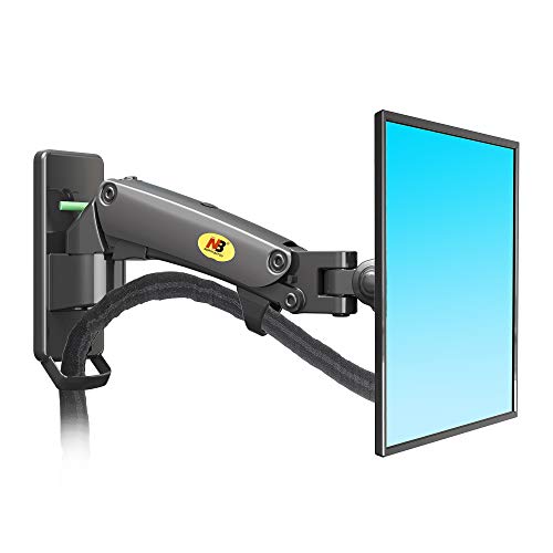 Product Cover NB North Bayou TV Monitor Wall Mount Bracket Full Motion Articulating Swivel for 17-27 Inch Monitors with Gas Spring (Black Single Extension) F120-B