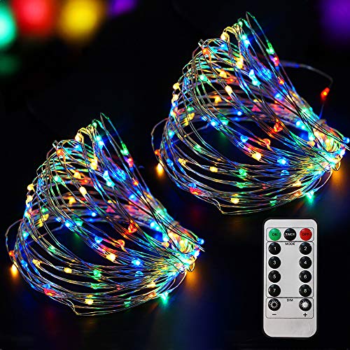 Product Cover Bright Zeal 66 Ft 200 LED 8 Mode Multi Colored Christmas Fairy Lights Battery Operated With Remote Control Christmas Lights Outdoor Multicolor Waterproof - Twinkle LED Christmas String Lights Colorful