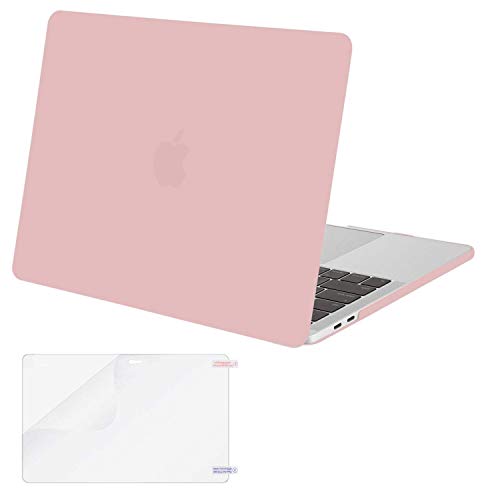 Product Cover MOSISO MacBook Pro 13 inch Case 2019 2018 2017 2016 Release A2159 A1989 A1706 A1708, Plastic Hard Shell Cover & Screen Protector Compatible with MacBook Pro 13 with/Without Touch Bar, Rose Quartz