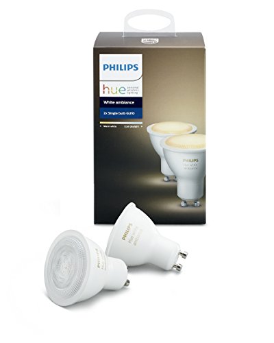 Product Cover Philips Hue White Ambiance GU10 2-Pack Dimmable LED Smart Spot Light (Hue Hub Required, Works with Alexa, Homekit & Google Assistant), Old Version