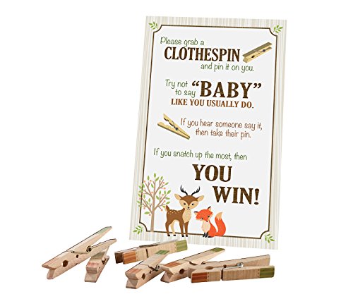 Product Cover Lillian Rose Woodland Clothespin Baby Shower Game, Neutral, 11.25