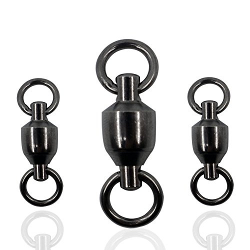 Product Cover Shaddock Fishing 25 Pack 100% Copper 35lb-390lb High Strength Fishing Ball Bearing Swivels Fish Swivel Connectors with Strong Solid Welded Rings