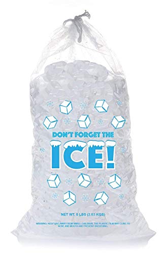 Product Cover Plastic Ice Bags 8 Lb with Draw String - Pack of 50