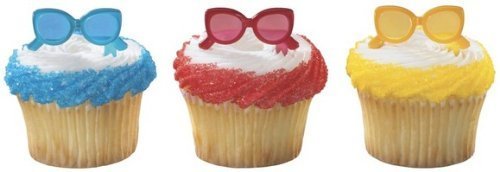 Product Cover 24 pc - Summer Fun Sunglasses Cupcake Picks by DecoPac