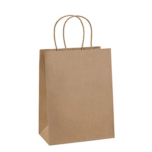 Product Cover BagDream Gift Bags 8x4.75x10.5 50Pcs Paper Bags, Shopping Bags, Kraft Bags, Retail Bags, Party Bags, Brown Paper Gift Bags with Handles Bulk