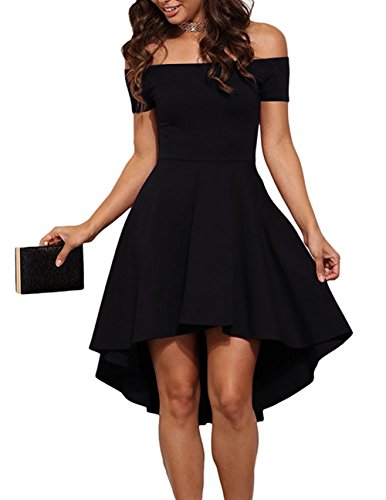 Product Cover Sarin Mathews Womens Off The Shoulder Short Sleeve High Low Cocktail Skater Dress