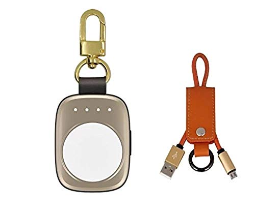 Product Cover Portable Wireless Apple Watch Magnetic Charger [Apple MFI Certified], Pocket Sized Keychain for Travel, Built in Power Bank for iWatch, Compatible with Apple Watch Series 3 2 1 and Nike by Pantheon