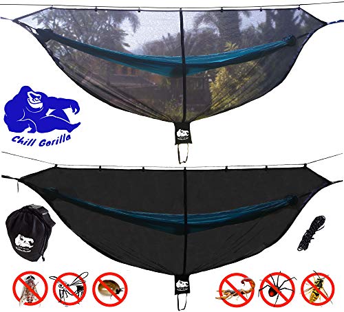 Product Cover Chill Gorilla Defender Hammock Mosquito Net Stops All Bugs & Insects. Fast Easy Setup. Compact, Lightweight. Size 132