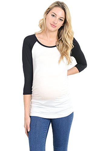 Product Cover LaClef Women's Maternity T-Shirts Top with Baseball Raglan