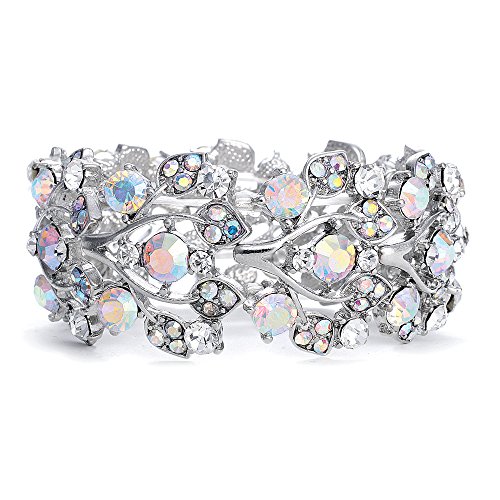 Product Cover Mariell Aurora Borealis Crystal Stretch Bracelet - One Size Fits Most for Prom, Bridesmaids, and Weddings