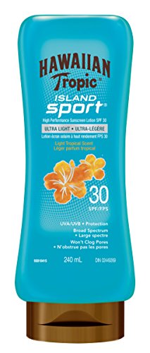 Product Cover Hawaiian Tropic Island Sport Ultra-light Sport Sunscreen Lotion, SPF 30, Broad Spectrum Protection, 240mL