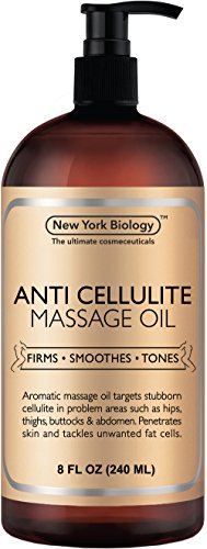 Product Cover New York Biology Anti Cellulite Treatment Massage Oil - All Natural Ingredients - Infused with Essential Oils - Penetrates Skin and Targets Unwanted Fat Tissues - 8 oz