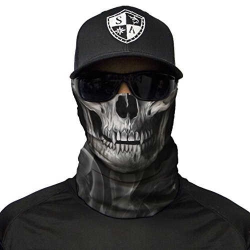 Product Cover S A - 1 UV Face Shield - Skull Tech Crow - Multipurpose Neck Gaiter, Balaclava, Elastic Face Mask for Men and Women