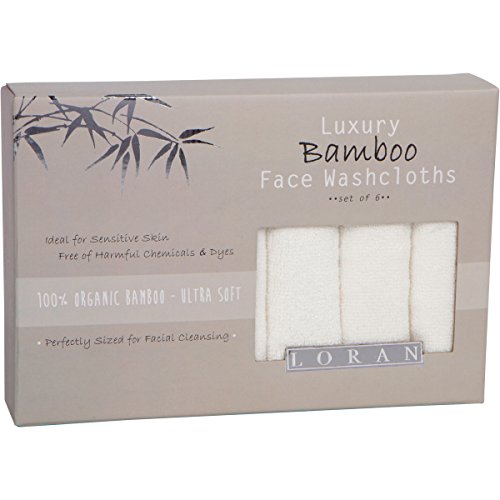Product Cover Luxury Bamboo Facial Washcloths, Set of 6, white, 10''x10''