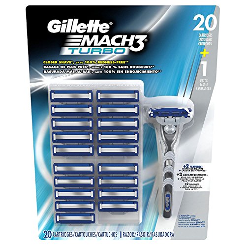 Product Cover Gillette Mach3 Turbo Razor and 20 Cartridges