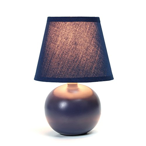 Product Cover Simple Designs LT2008-BLU Mini Ceramic Globe Table Lamp, 8.78 x 5.55 x 5.55, Blue