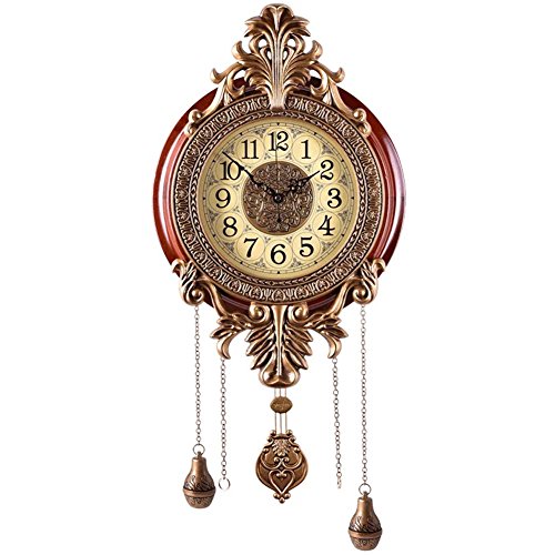 Product Cover Aero Snail Large Retro Style Vintage Royal Line Silent High-end Luxury Metal Wood Wall Clock with Swinging Pendulum