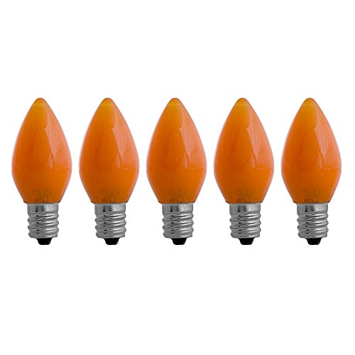 Product Cover EZLS C7 Orange Opaque LED Bulbs - 5 Pack Smooth Lens Orange Opaque C7 Replacement Bulbs