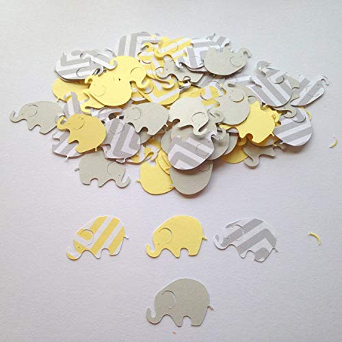 Product Cover 100 Elephant Baby Shower Yellow Chevron Elephant Yellow Gray Elephant Confetti Elephant Cut Out Elephant Theme Baby Shower Yellow Elephant Gender Neutral Baby Shower