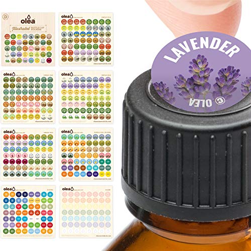 Product Cover Illustrated Bottle Cap Labels for doTERRA Essential Oils • All 2018 doTERRA Single Oils Blends + Bonus Blank Stickers • 392 Essential Oil Sticker Labels For Aromatherapy Roller Storage Organizers