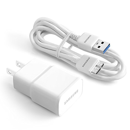 Product Cover Samsung Charger EP-TA10JWE, 5.0V 2Amp Charger Adapter with Samsung Data Sync Cable ET-DQ11Y1WE for Galaxy S5/Note 3 - Non Retail Packaging - WHITE
